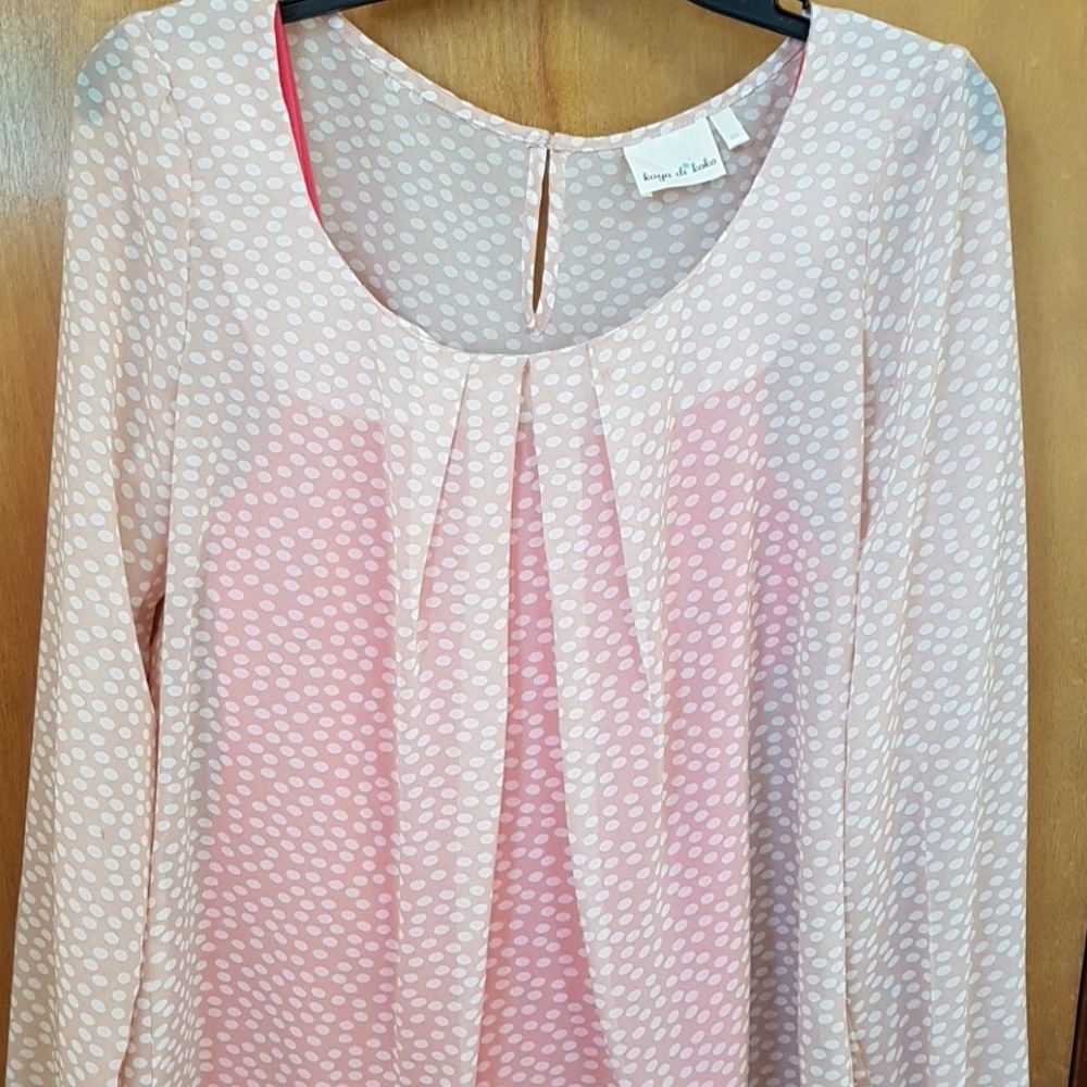 Kaya di koko sheer long sleeve blouse